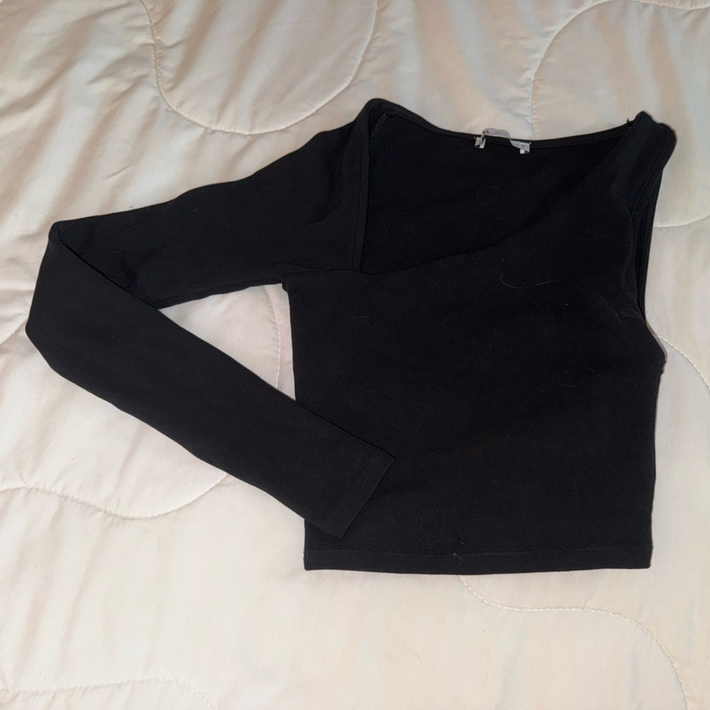 Zara black asymmetrical top